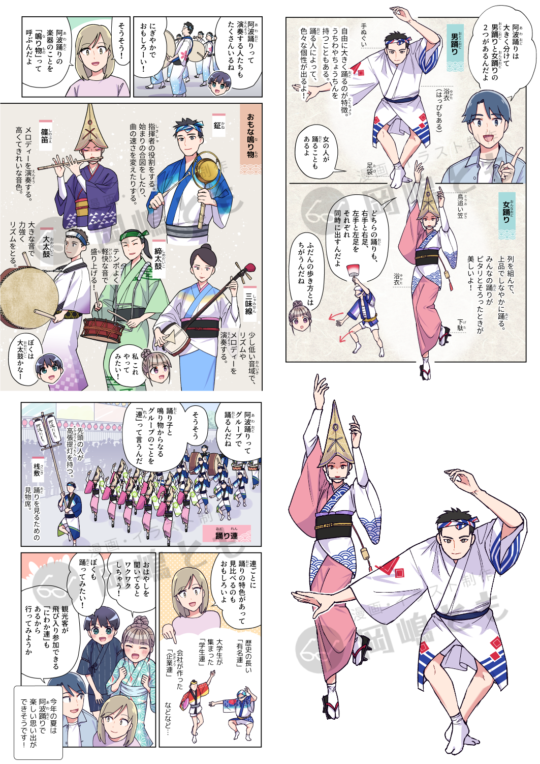 阿波おどり　子ども向け解説漫画　2ページ以降